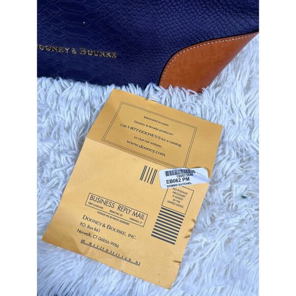 Dooney & Bourke Claremont Python Print Textured Tote Domed Satchel - Picture 14 of 16